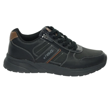 Męskie adidasy czarne wygodne na zamek NEWS