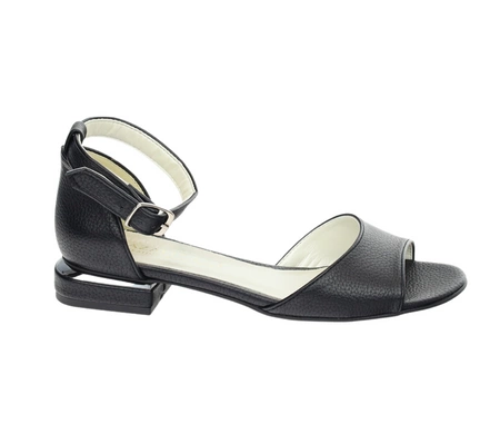 Czarne eleganckie sandały damskie na płaskim obcasie z zakrytą piętą Azali