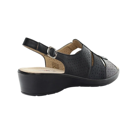 Czarne wygodne sandały damskie ortopedyczne Polskie Unisoft