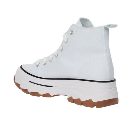 Wysokie białe trampki damskie na platformie adidasy NEWS