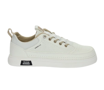 Białe adidasy męskie z profilowaną miękką wkładką American Club