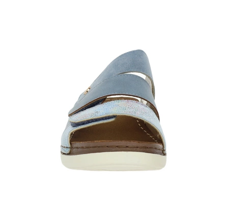 Eleganckie i zdrowotne klapki damskie płaskie na rzepy Jezzi