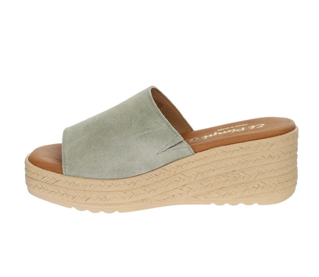 Skórzane klapki damskie na koturnie boho Hiszpańskie El Pimpi