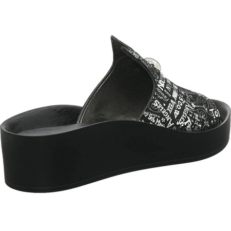 Klapki skórzane z printem Gino Fabiani