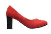 Czerwone czółenka damskie zamszowe na obcasie Azali