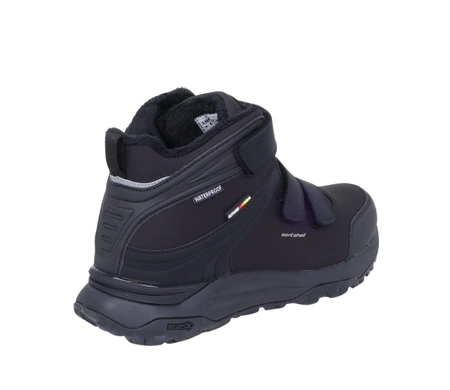 Czarne buty zimowe męskie nieprzemakalne trzewiki na rzepy American Club