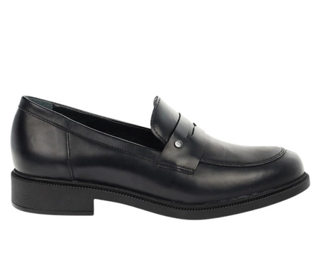 Czarne skórzane lordsy damskie od RYŁKO