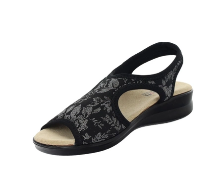 Czarne lekkie sandały damskie płaskie komfortowe wsuwane UNISOFT