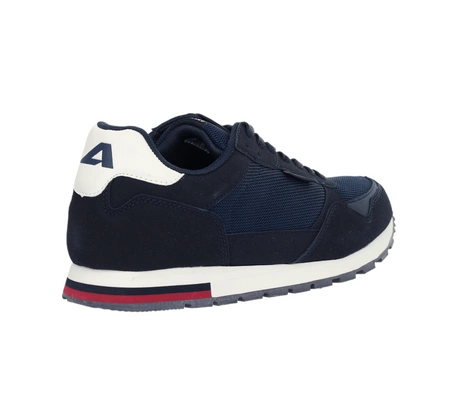 Modne adidasy męskie granatowe na białej podeszwie American Club