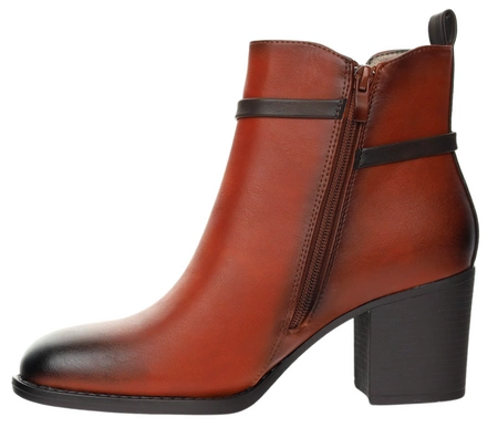 Piękne eleganckie botki ocieplane na średnim obcasie Jezzi