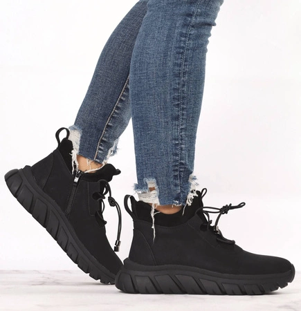 Czarne adidasy damskie na jesień Jezzi