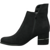 Czarne zamszowe botki damskie na klocku Jezzi 