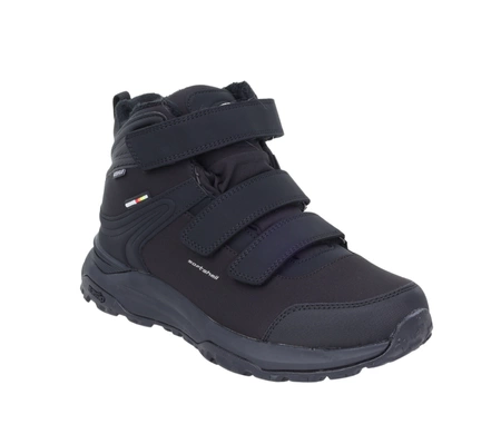 Czarne buty zimowe męskie nieprzemakalne trzewiki na rzepy American Club