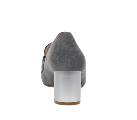 Zamszowe czółenka damskie komfortowe na obcasie Jezzi