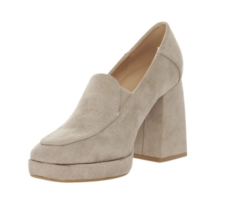 Beżowe buty damskie lordsy na obcasie i platformie Kamila od Jezzi