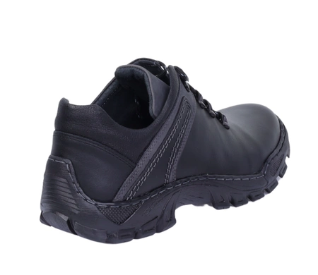 Czarne męskie półbuty skórzane wytrzymałe na trekkingowej podeszwie Gepard