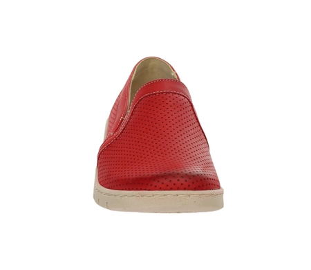 Czerwone skórzane półbuty wsuwane komfortowe i eleganckie Helios model 430