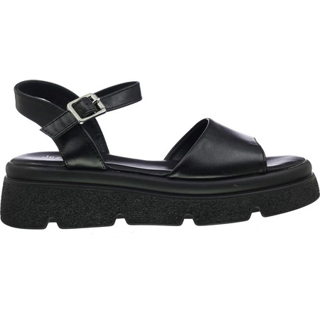 Czarne rokowe sandały damskie na grubej podeszwie Jezzi