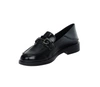 Czarne skórzane mokasyny damskie lakierowane lofersy eleganckie VINCEZA