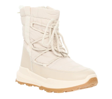 Modne beżowe śniegowce damskie na zamek sportowe Jezzi