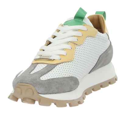 Skórzane kolorowe adidasy damskie oddychające na kauczukowej podeszwie MODO