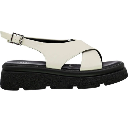 Sandały damskie płaskie na ciężkiej podeszwie Jezzi