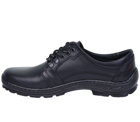 Męskie półbuty czarne skórzane wytrzymałe Activ