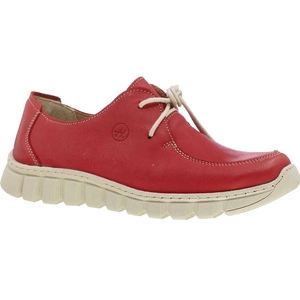 Czerwone buty skórzane damskie sznurowane Helios
