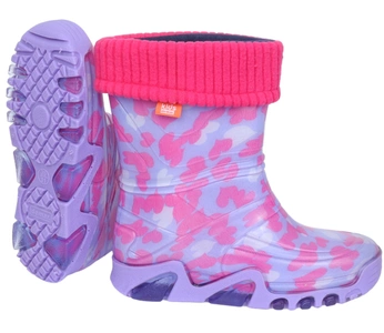 Kalosze dziecięce dla dziewczynki ocieplana wkładka Demar