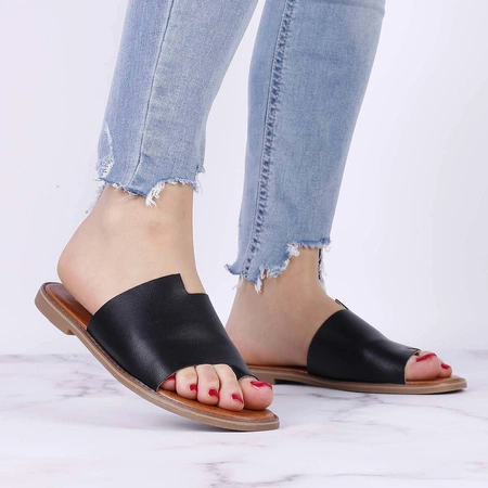 Czarne klapki japonki damskie eleganckie na co dzień Jezzi