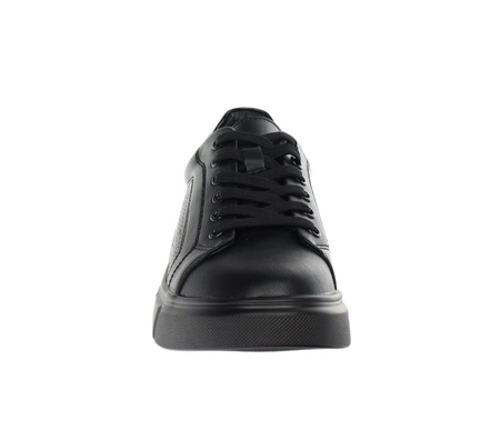 Całe czarne skórzane adidasy damskie komfortowe Jezzi