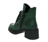 Ciemnozielone botki skórzane na średnim obcasie SEVILA
