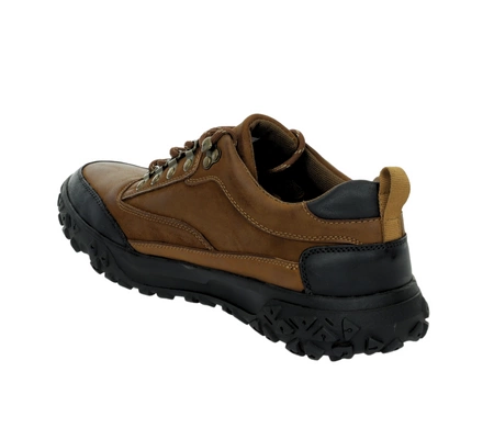 Brązowe skórzane półbuty męskie trekkingowe American Club