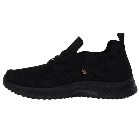Lekkie czarne adidasy damskie slip-on z siatki NEWS