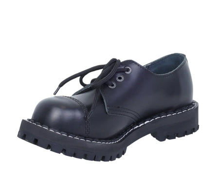 Glany niskie 3 dziury/ oczka derby skórzane STEEL 101/102