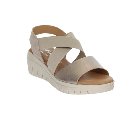 Skórzane sandały damskie na niskiej koturnie Hiszpańskie El Pimpi