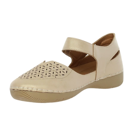 Komfortowe zabudowane sandały damskie zabudowane na rzep Jezzi