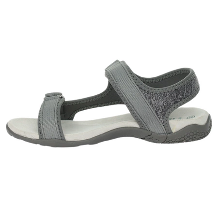 Szare sportowe sandały damskie ze skórzana wkładką American Club