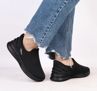 Czarne adidasy damskie wsuwane z profilowaną wkładką American Club