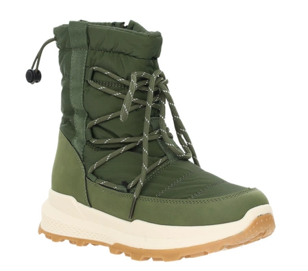 Zielone sportowe śniegowce damskie na zamek Jezzi