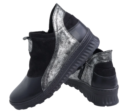 Czarne skórzane półbuty damskie na zamek Polskie Gino Fabiani