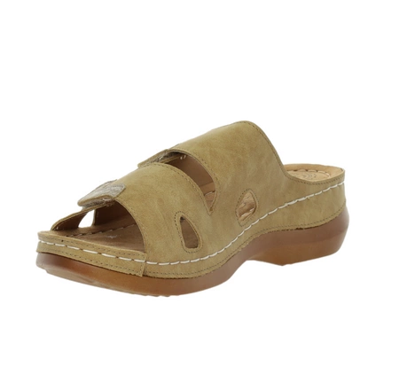 Profilowane klapki damskie na rzepy i grubej podeszwie Jezzi