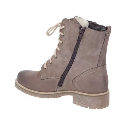 Brązowe skórzane botki ocieplane naturalną wełną Polskie Gino Fabiani