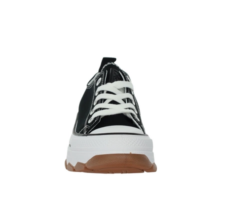 Czarne adidasy trampki damskie na grubej podeszwie platformie NEWS