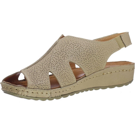 Komfortowe sandały skórzane z zabudowaną cholewką szyte Gino Fabiani - Produkt Polski