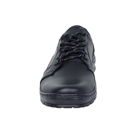 Męskie półbuty czarne skórzane wytrzymałe Activ