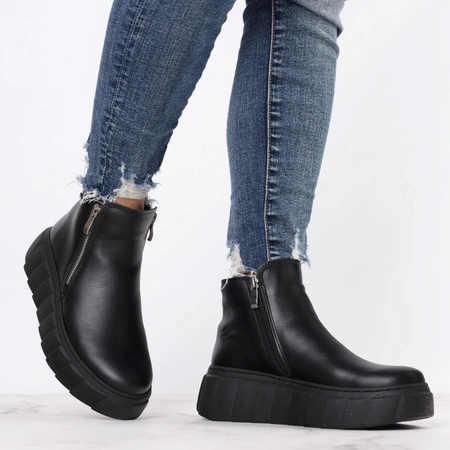 Modne półbuty damskie zimowe ze skóry naturalnej Polskie Gino Fabiani