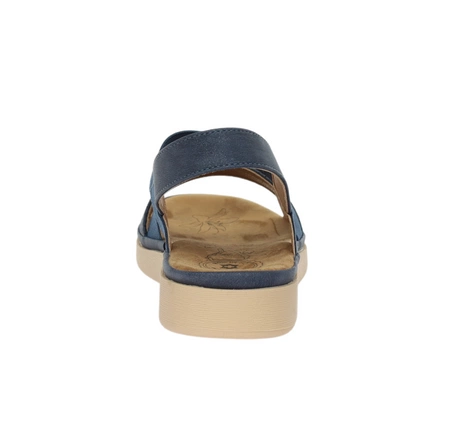 Granatowe sandały damskie na płaskiej podeszwie slip-on Jezzi