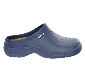 Granatowe męskie klapki ogrodowe zabudowane kroksy gumowe