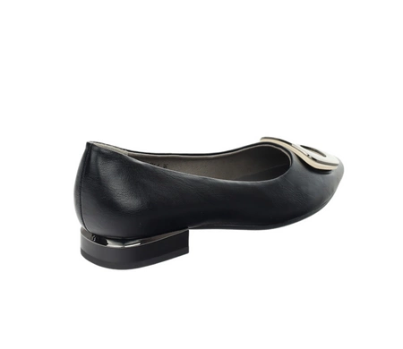 Czarne baleriny czółenka damskie płaskie Jezzi